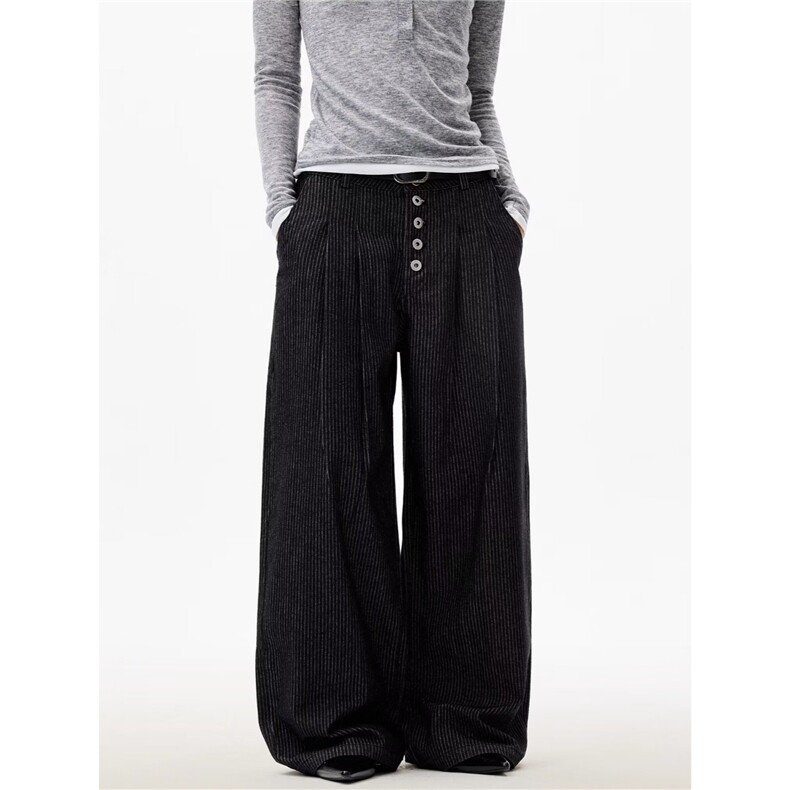 【高质量特批45】男女春秋高腰直筒排扣休闲显瘦裤子610A-YB5129，男装休闲裤，星座610A