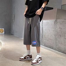 QK72252-P25冰丝七分裤男大码速干短裤男五分裤港风，男装休闲裤，电商A040