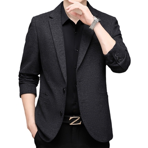 男士2023年秋季新款长袖休闲西服中青年纯色便服外套AJY8608-P180图片