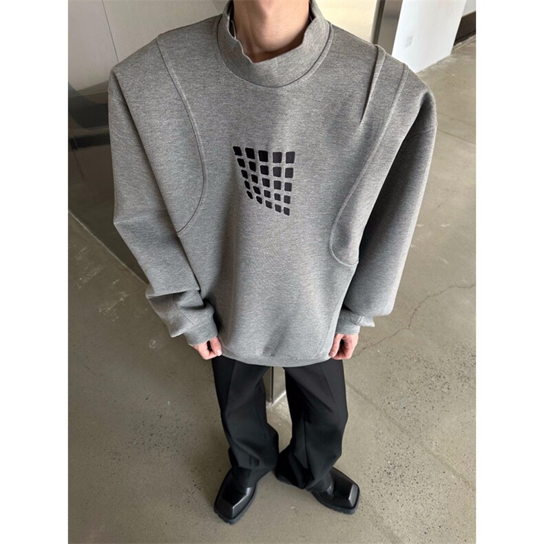 卫衣男款秋季痞帅高级感美式复古外套oversize套头衫 W6128图片