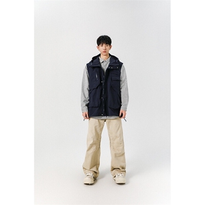 8XL-M 四季工装外套街头机能口袋连帽防水无袖马甲坎肩JK1316P78图片