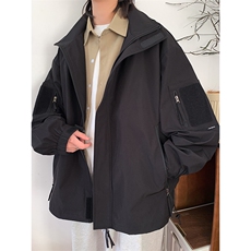 秋季新款魔术贴连帽夹克潮流机能风百搭冲锋衣外套CYJK9235-P80，男装夹克，电商A128