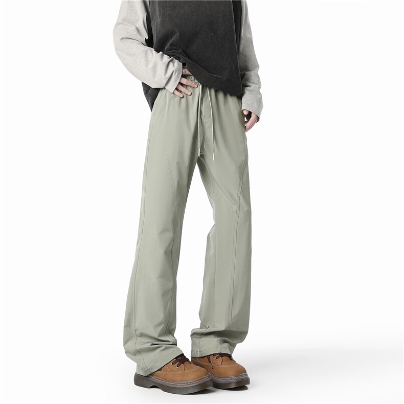 抖音夏季薄款防水速干裤男士港风休闲裤微喇裤子K10147-特14，男装休闲裤，电商A099