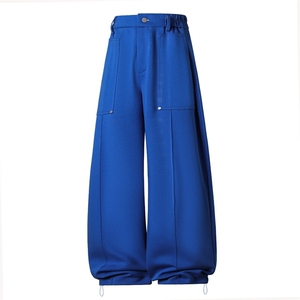 钉子设计工装长裤拖地裤阔腿时尚潮流直筒裤 X1510特批4588图片