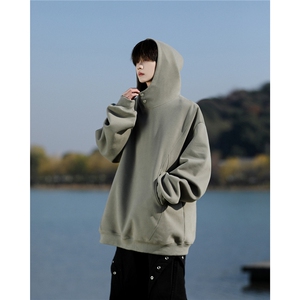 8XL-M美式重磅连帽卫衣大码结构设计拼接上衣秋季外套WY9106特P50图片