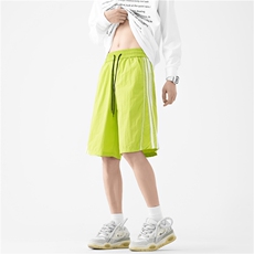 抖音品质夏季新款潮流冰丝条纹宽松短裤B315-K24158-特p30控58，男装牛仔裤，电商B315