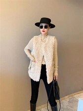 超逸世家4217专业皮毛一体马甲冬季新款，女装马甲，超逸世家