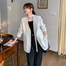 有货春秋米白色西装外套送飘带1042P145K218，女装短外套，2C176