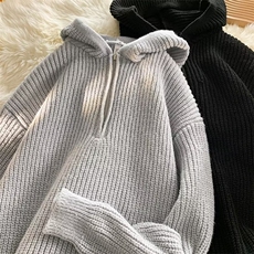 得物品质秋男连帽毛衣拉链针织衫打底外套M114P58，男装针织衫/毛衣，星座1013-1