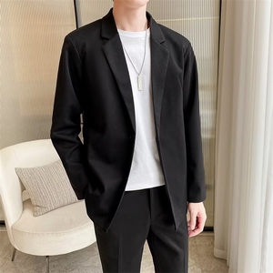 毛呢西装外套男秋冬季新款轻熟风男装休闲男士厚呢子西服 MX52图片