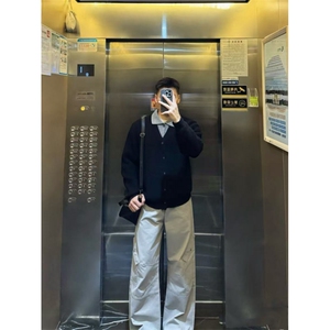 已下单  冬季优雅假两件V领撞色拼接针织开衫毛衣外套~MY2571批68图片