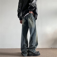 xz905-2-Z023##P65-（控98）扎花工艺高街美式水洗牛仔裤，男装牛仔裤，星座905-2