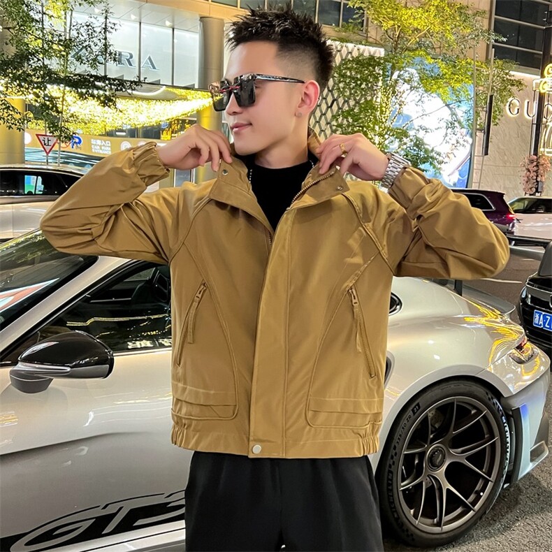 潮牌飞行员高级感夹克春秋季宽松休闲时尚立领上衣外套,男装夹克,星座410-6（原星座1304-1）