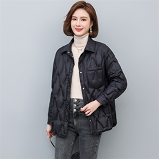 冬季短款羽绒服女2022新款衬衫款轻薄羽绒外套，女装羽绒服，忆绮罗