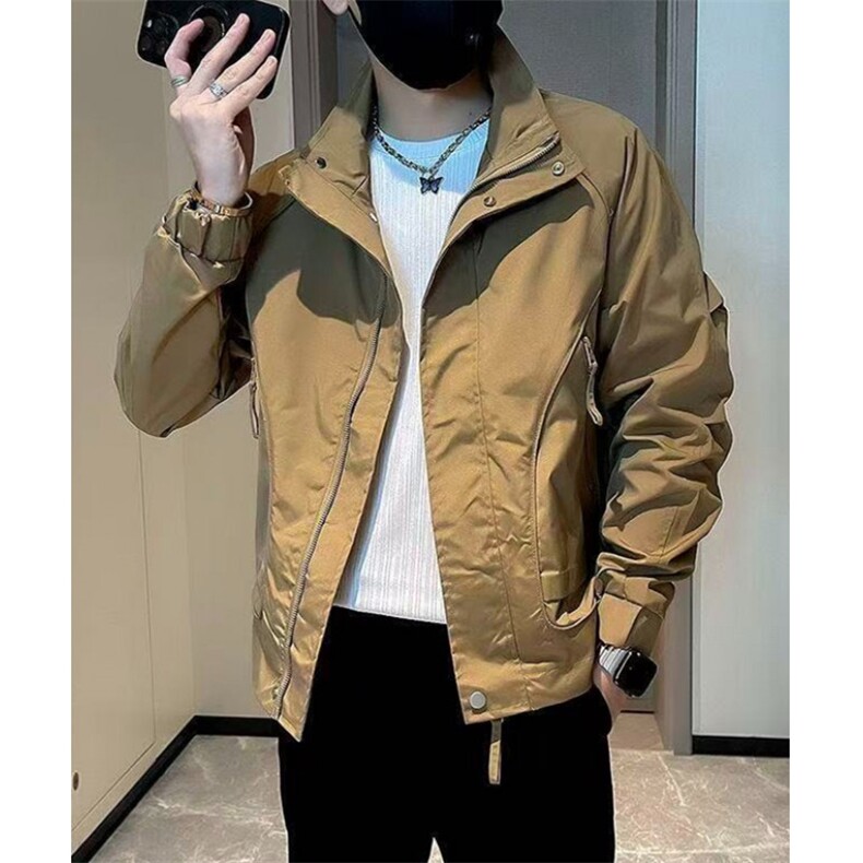 立领春装外套男士纯色工装2025春秋季新款潮流夹克男JG1592,男装夹克,星座1116A（原606A-3）