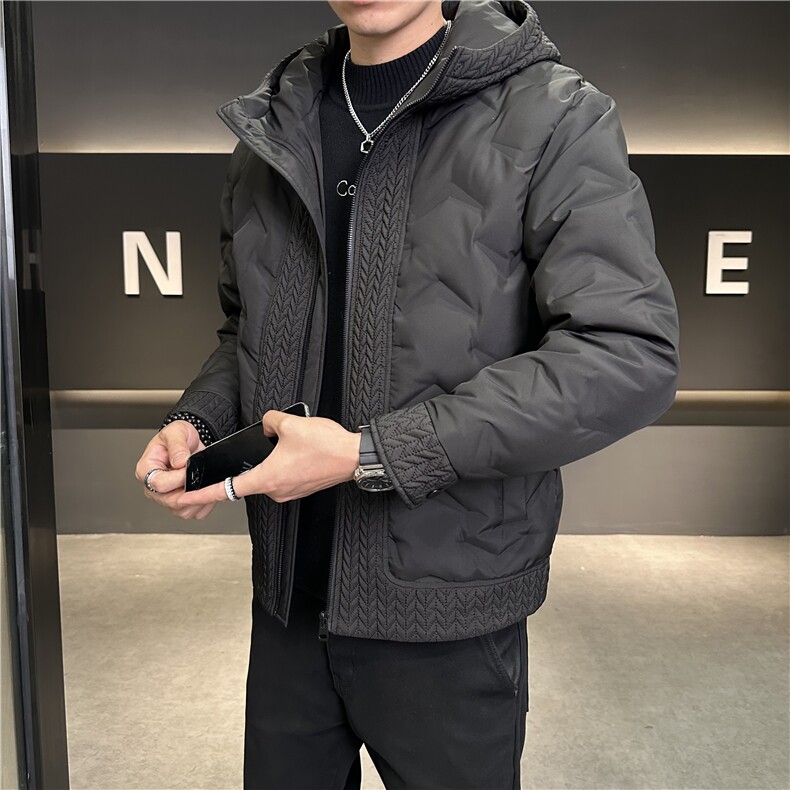 冬季新款连帽麦穗轻薄潮流白鸭绒防寒羽绒服外套上衣YR199P175,男装羽绒服,电商B226