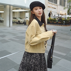 秋装新款撞色休闲短款外套212A-8805-P115-168，女装短外套，浙宝212A