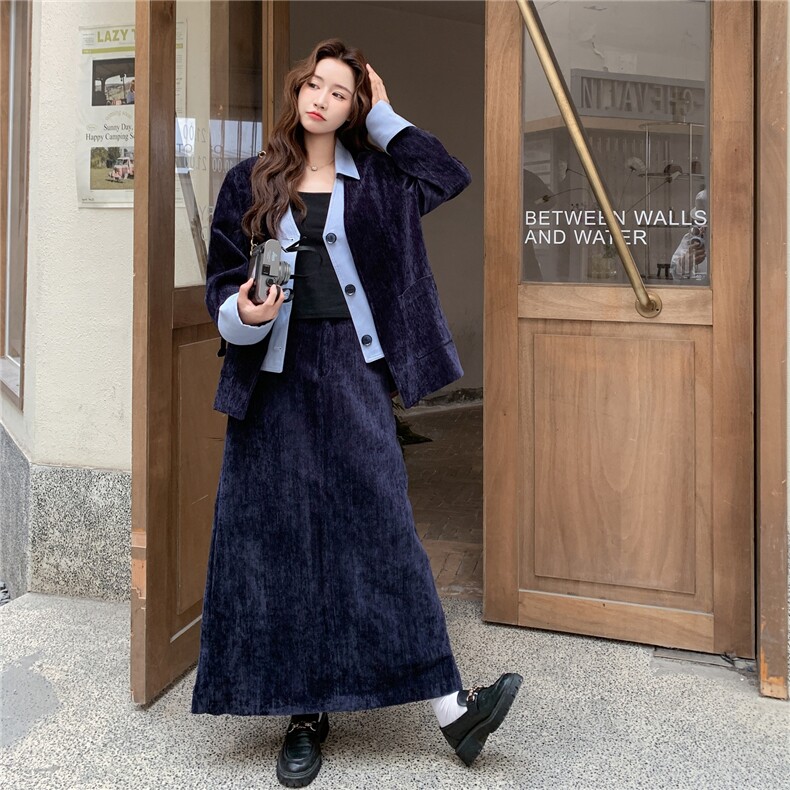 高级感轻熟风西装套装女2025秋季新款气质假两件西服半身裙两件套,女装套装/套裙,2C053