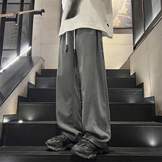 特批P35无差价秋季新款灯芯绒拖地长裤男潮肌理感纯色阔腿裤K1546，男装休闲裤，电商A001-1