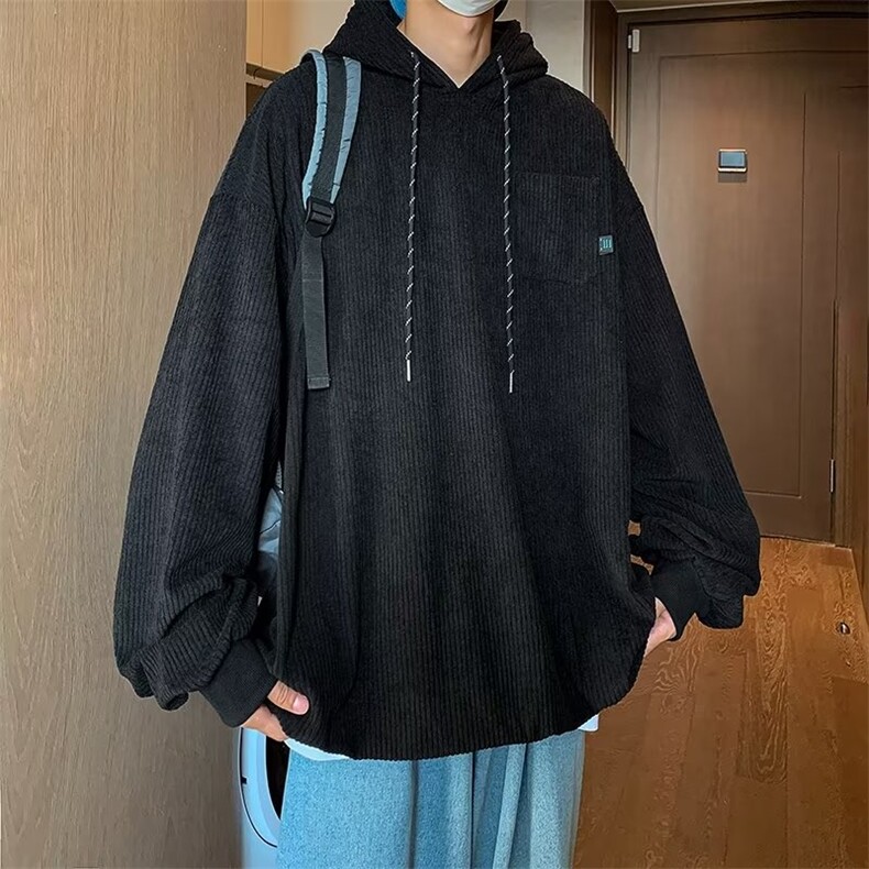 卫衣男设计感小众半拉链连帽外套灯芯绒JK542P28,男装卫衣,星座1116-2