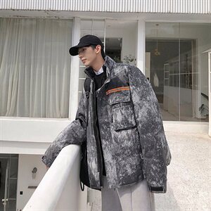 冬季加厚迷彩保暖立领羽绒服常规男士外套宽松工装潮流0963/,男装羽绒服,星座1506-1