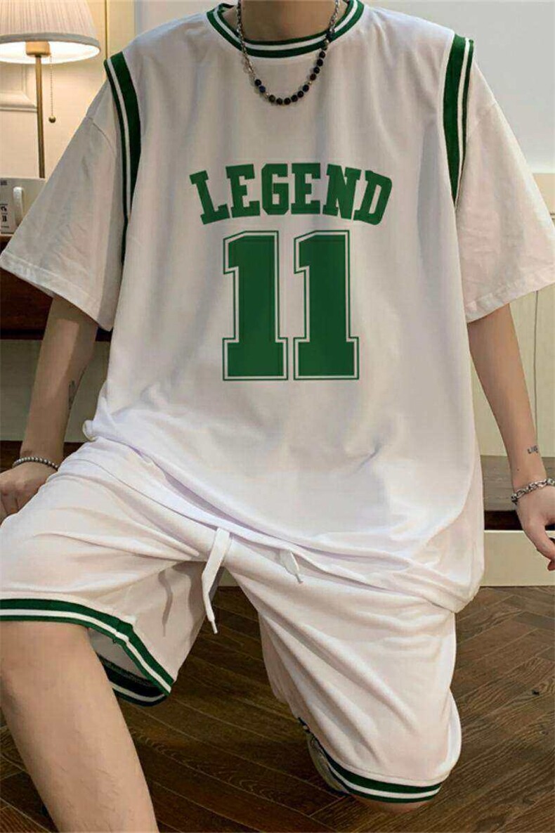 现货TZ05-P45夏季短袖t恤休闲运动套装男士大码短裤子班服,男装T恤,电商D310B