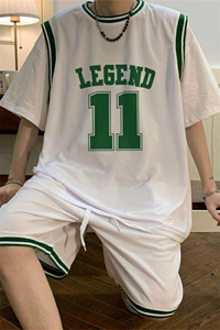 现货TZ05-P45夏季短袖t恤休闲运动套装男士大码短裤子班服图片