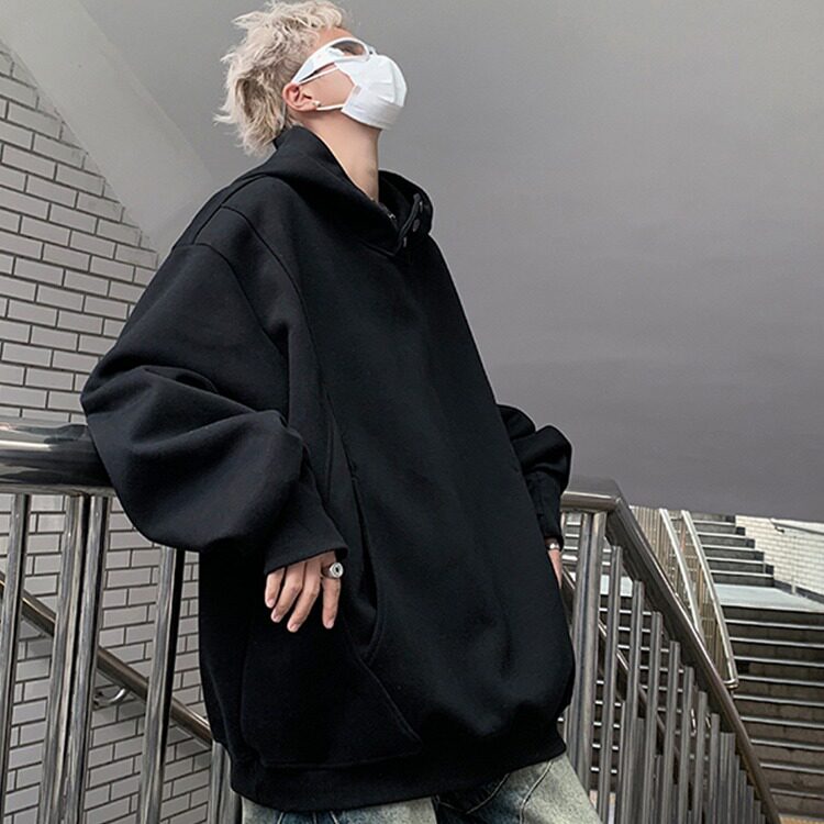 重磅连帽卫衣男士春秋季纯色宽松美式大码380g新款潮流外套,女装短外套,星座715-4