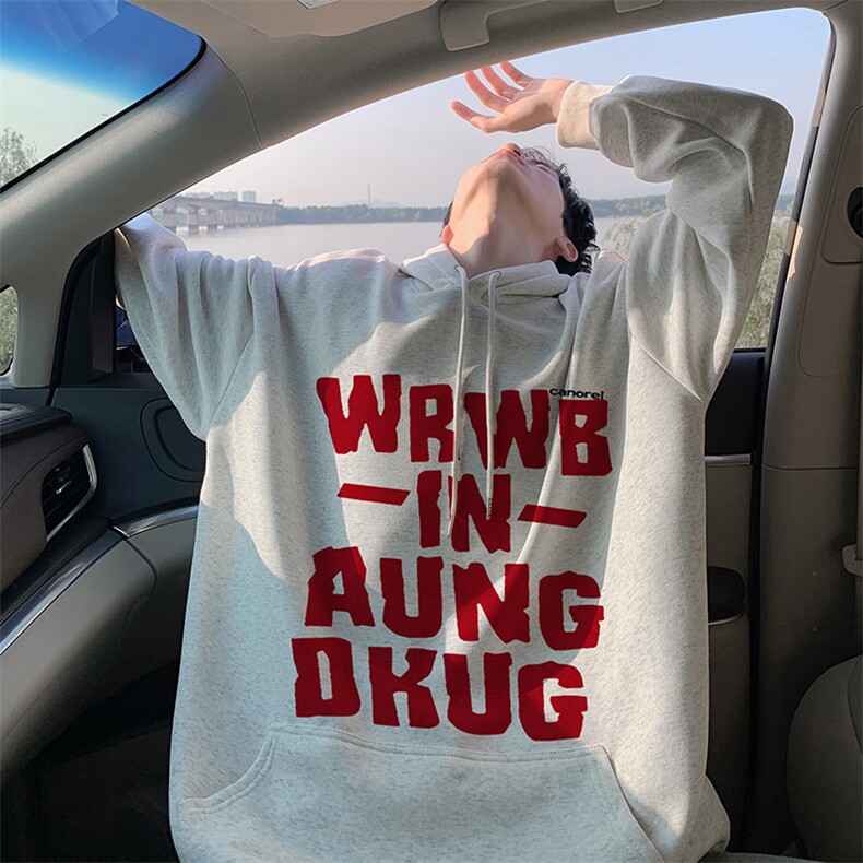 抖音得物供货可提供视频秋冬重磅美式宽松连帽卫衣DL2050,男装卫衣,电商A486