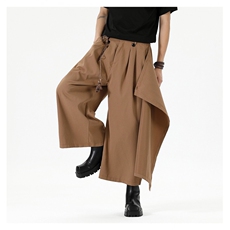 秋季新中式风暗黑山本裤大码西裤阔腿裤休闲裤直筒裙裤K632/P55，男装西裤，星座608A