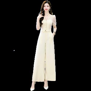 2023夏季新款套装女显瘦女神范阔腿裤套装女时尚气质两件套图片