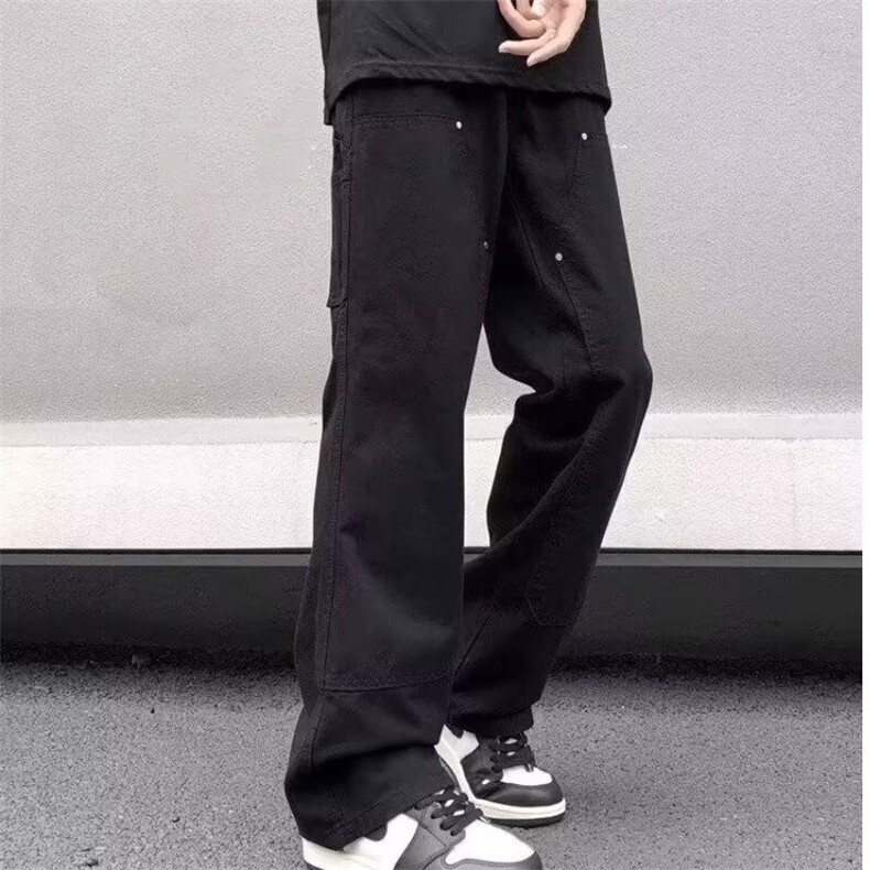 新款美式复古直筒休闲工装裤男款宽松阔腿长裤子X215-P47,男装工装外套,星座208-5