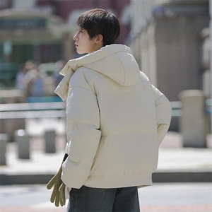 现货5W件冬季三防重磅boxy短款羽绒连帽PU皮棉衣外套防风加厚棉服图片