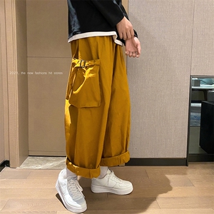 高街宽松ins休闲百搭老爹裤九分大口袋工装裤阔腿 现货 K340-P30图片