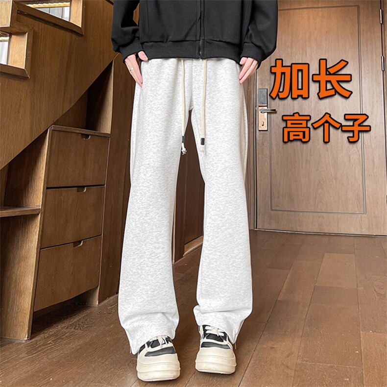 加长高个子微喇裤子男夏季潮牌拉链卫裤190cm美式运动裤KZ032P58图片