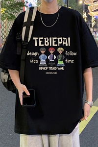 T789P26夏季新品港风高街美式短袖T恤宽松ins重磅纯棉体恤图片