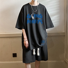 华夫格套装运动短袖t恤套装休闲两件套一套HZ84230-P44，男装T恤，电商A040
