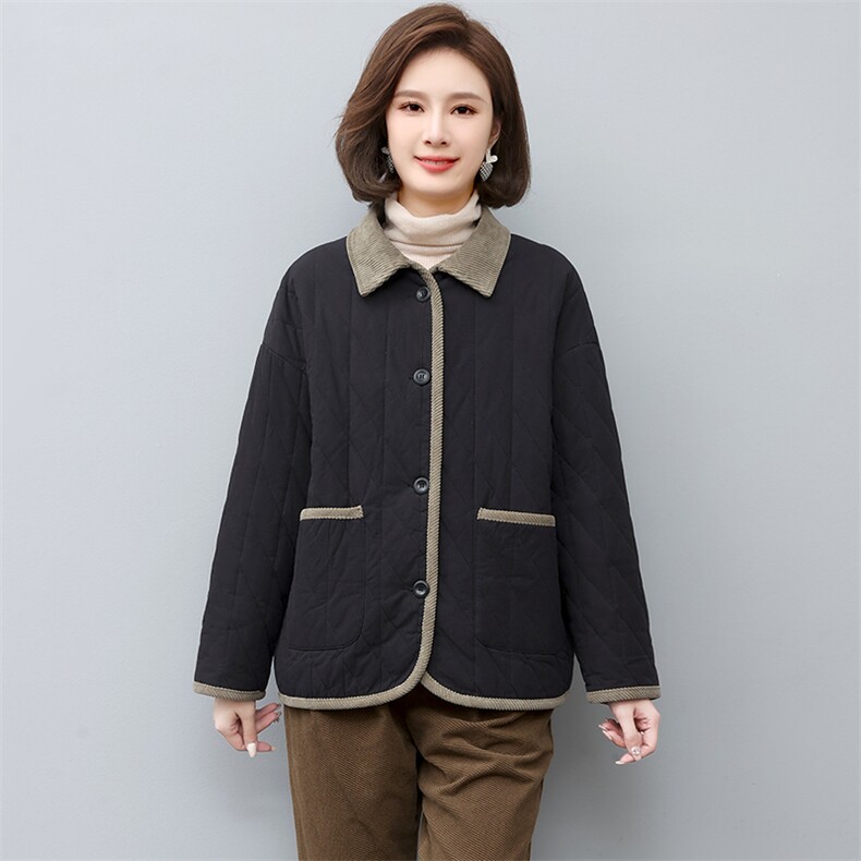 棉衣棉服女2022新款冬季中年妈妈冬季棉袄夹棉外套图片