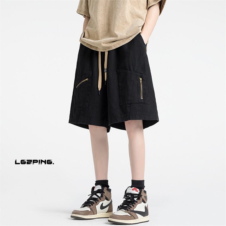 2024夏季新款无影墙大码美式vibe高街水洗短裤M-5XHK23170-P50，男装牛仔裤，电商A022