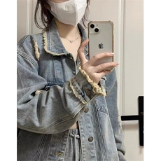 牛仔外套男女春秋款痞帅炸街穿搭复古水洗做旧毛边夹克JK8920，男装工装外套，星座1116A（原606A-3）