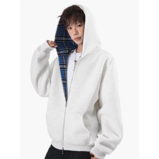 加绒加厚冬款男女连帽卫衣拼接宽松保暖外套WY234P68，男装棉衣，星座1013-1