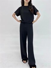 黑色极简懒人套装，女装职业装，HE