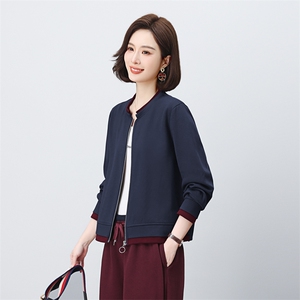 原创设计假两件开衫卫衣小衫2025秋春新款上衣长袖女拼色拼接外套图片