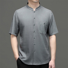 夏季棉麻男士亚麻短袖t恤2023新款复古唐装休闲半袖衣服汉服男装，男装民族服装，电商B212（原钱塘6029）