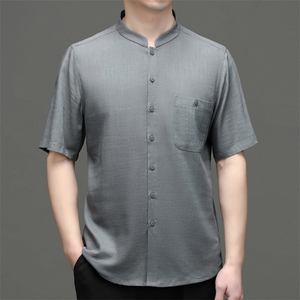 夏季棉麻男士亚麻短袖t恤2023新款复古唐装休闲半袖衣服汉服男装图片
