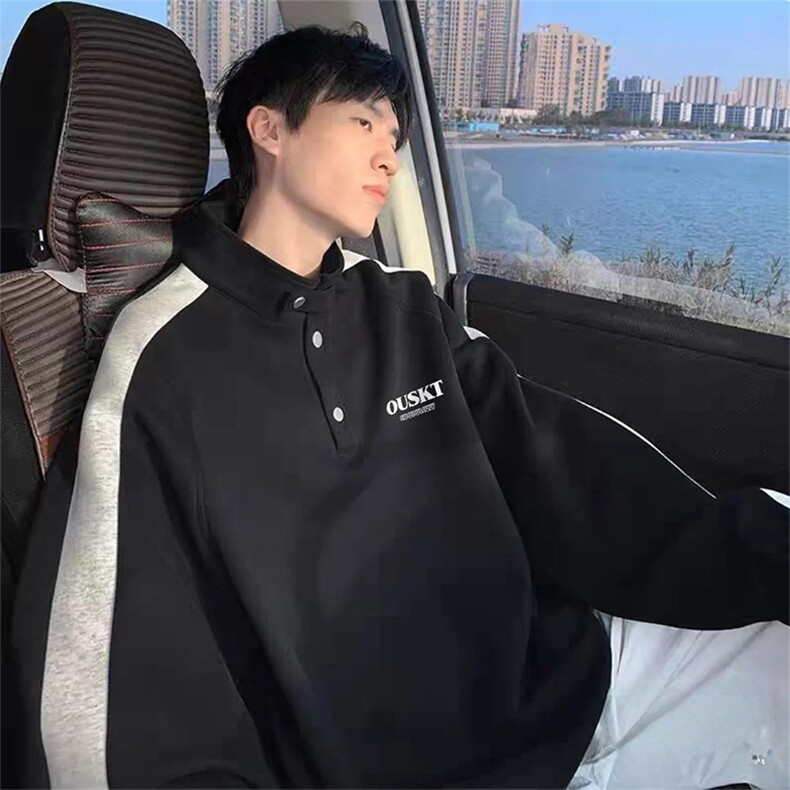 抖音得物高品质25秋冬美式高街重磅结构多扣立领卫衣外套ACM4603,女装短外套,电商A443