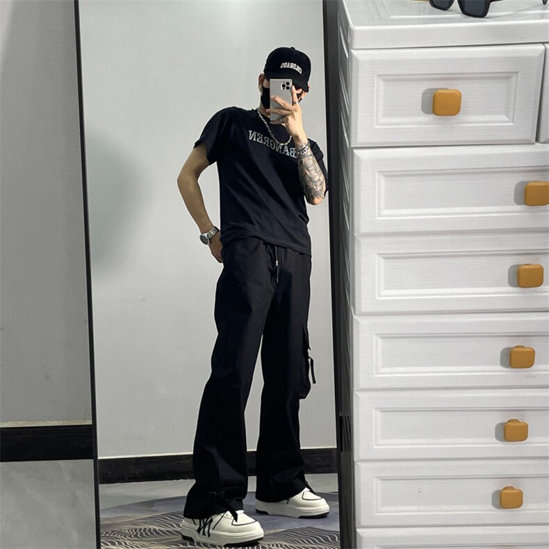 美式复古街头嘻哈工装裤高街男女直筒阔腿休闲裤子JX755-P45,男装休闲裤,星座1109-3