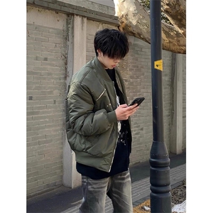 冬季美式高街夹衣服男款飞行员棒球工装外套痞帅潮牌MY6102图片