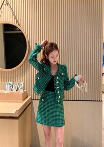 手工拉毛 小香套装裙,女装职业装,沐依惜(2F)