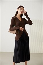 《现货》梯形设计纯色百褶裙，其它，M&VC